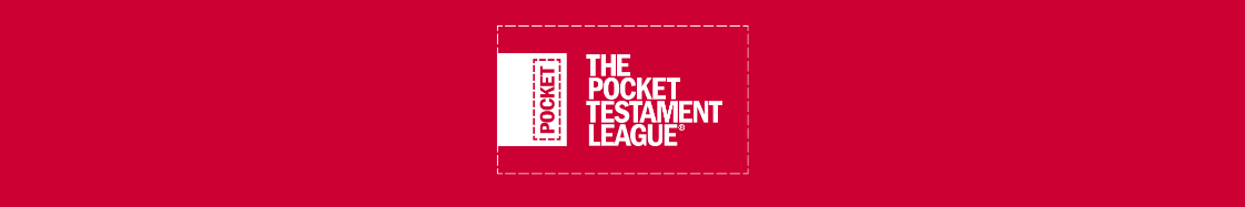 PTL The Pocket Testament League logo banner in red and white